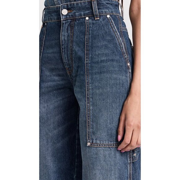 Stella McCartney Vintage Workwear Wide Jeans in Dark Blue 25 New Womens Denim - Picture 12 of 15